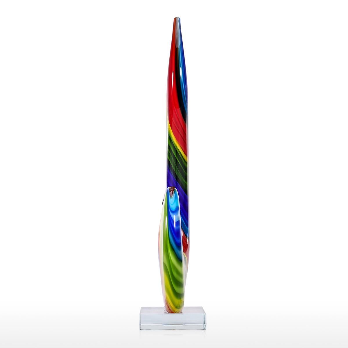 Rainbow Glass Sculpture Hand Blown Glass Art Style Rainbow Sculpture Figurine Abstract Glass Sculpture Mullticolor