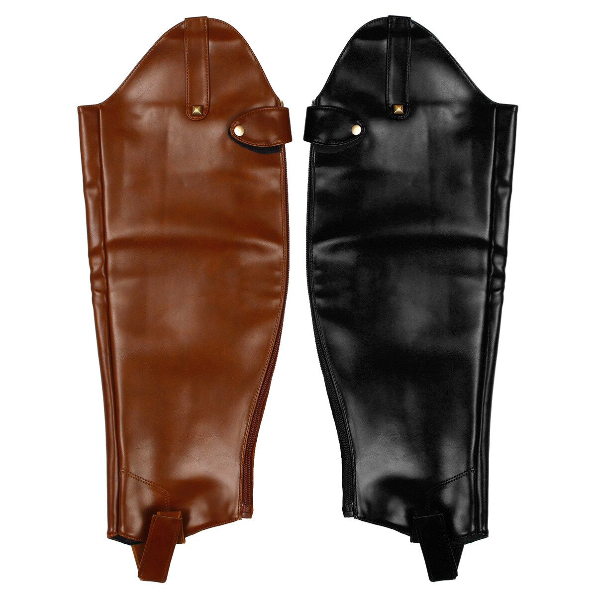 1 Pair Leather Gaiters Men Fashion Steampunk Vintage Riding Shoes Cosplay Brown