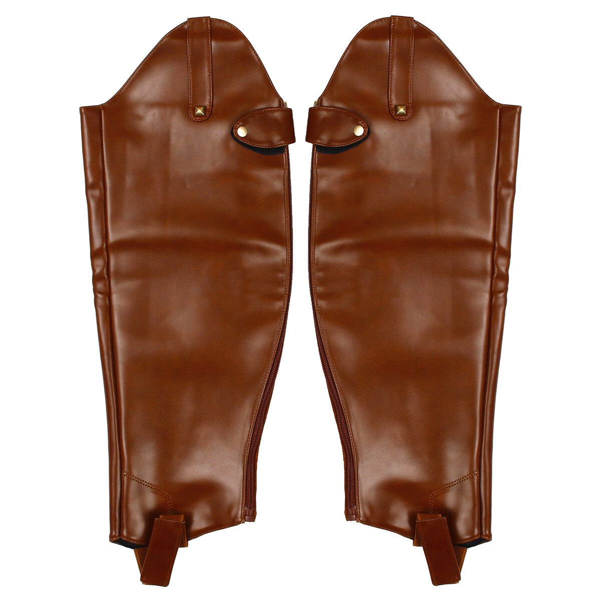 1 Pair Leather Gaiters Men Fashion Steampunk Vintage Riding Shoes Cosplay Brown