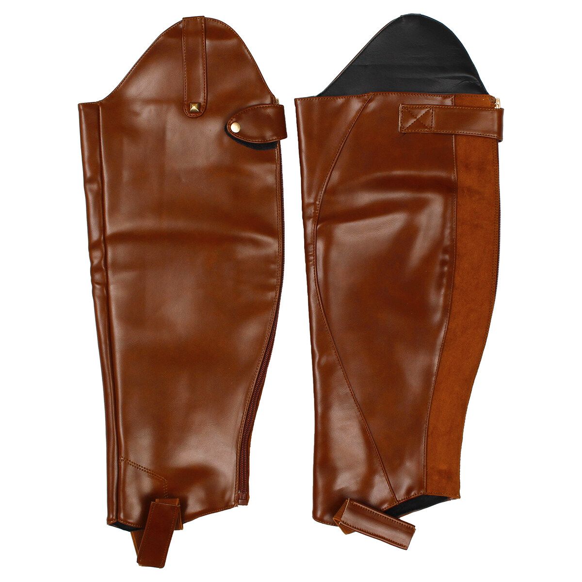 1 Pair Leather Gaiters Men Fashion Steampunk Vintage Riding Shoes Cosplay Brown