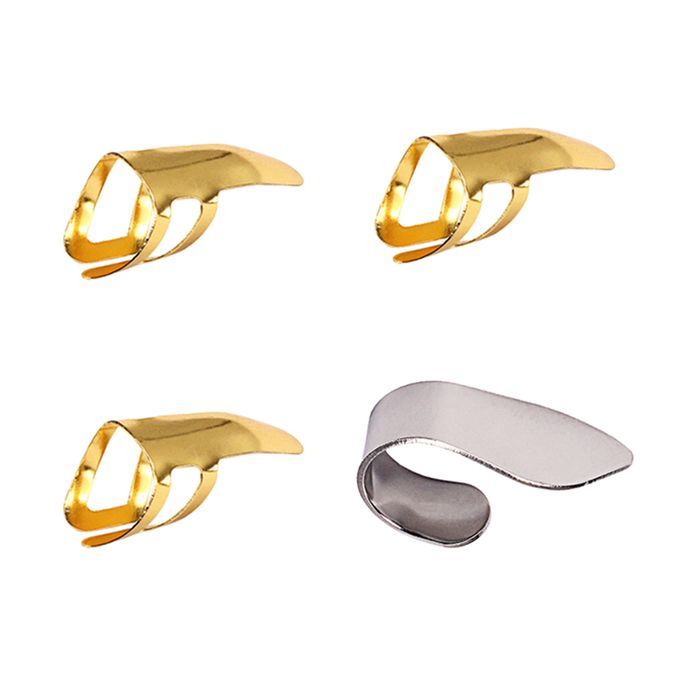 4x Guitar Thumb Finger Picks Plectrums For Guitar Bass Mandolin Banjo