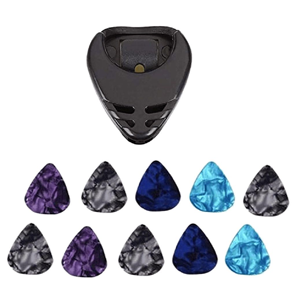 Guitar Pick Holder Case With 10 Pcs 0.46mm Colorful Guitar Picks Kit