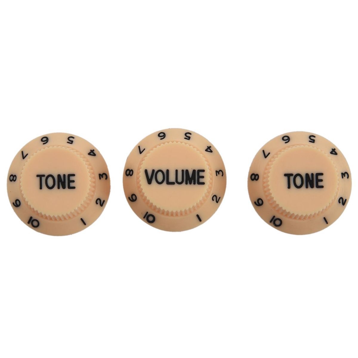 New Cream Dark Blue Font 1 Volume& 2 Tone Guitar Control Knobs For Fender Strat