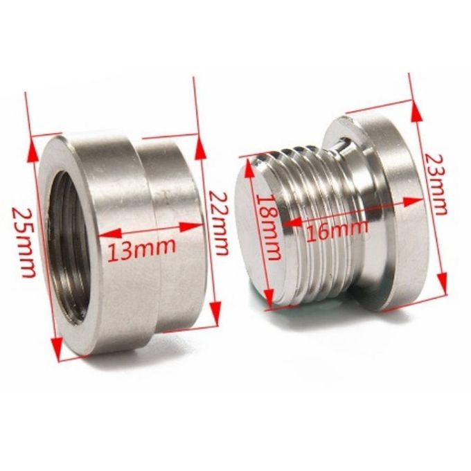 O2 Oxygen Sensor Step Style Bung Port Nut Fitting With Plug M18X1.5