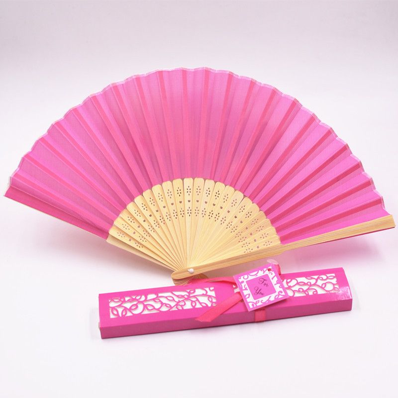 Fans Gift 20pcs Wedding Color Fan Box Hand Favor Party Folding Solid DIY Packing