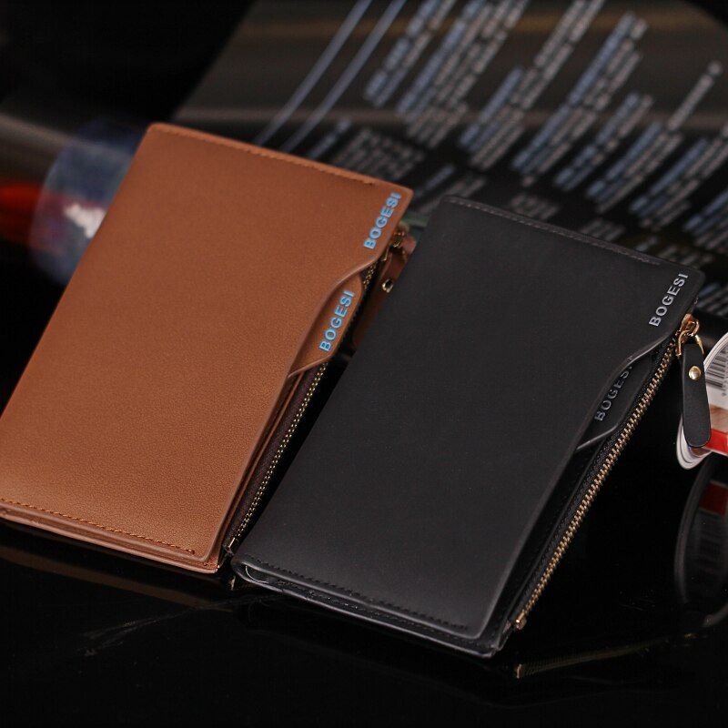 Wallet Short Card Holder Purse Zipper Leather Wallet