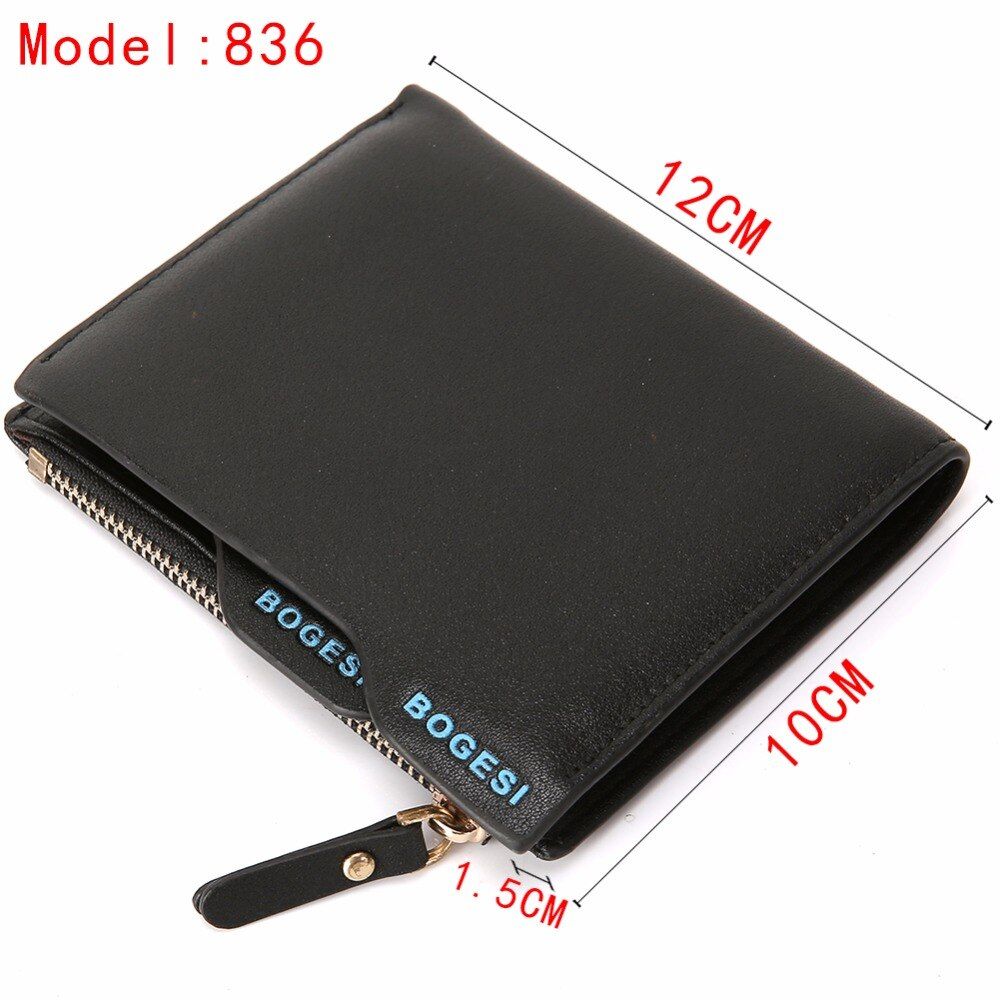 Wallet Short Card Holder Purse Zipper Leather Wallet