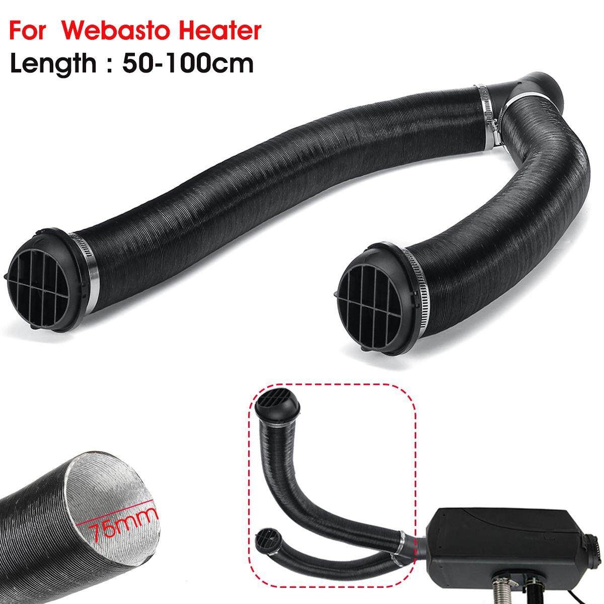 75mm Heater Pipe Duct+Warm Air Outlet+Y Branch+Hose Clip For Webasto Eberspacher