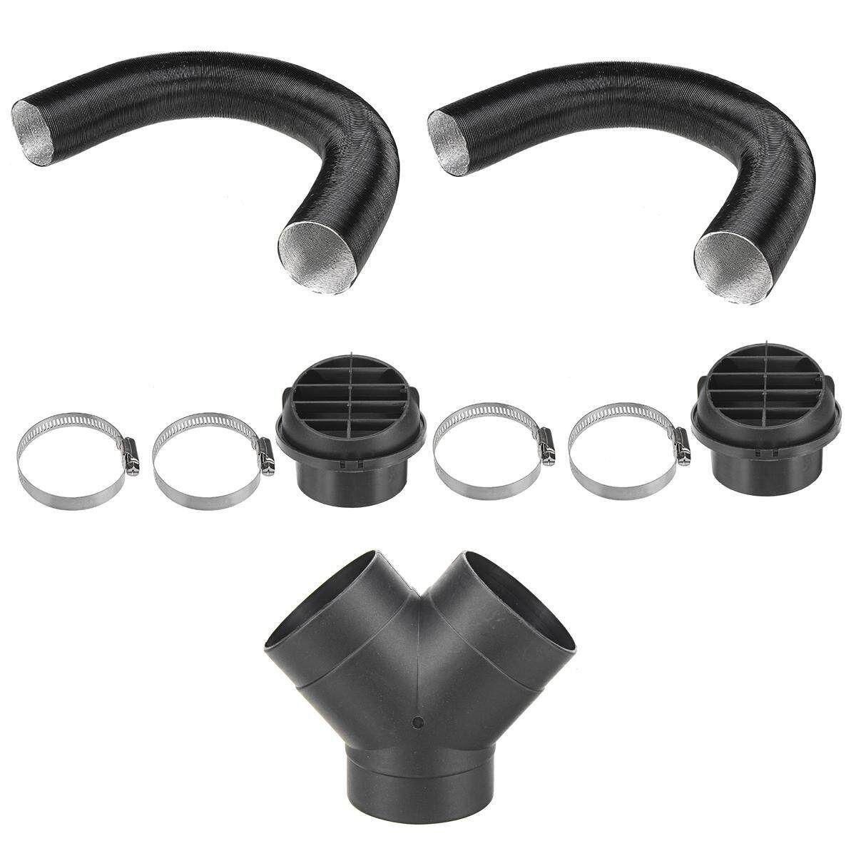 75mm Heater Pipe Duct+Warm Air Outlet+Y Branch+Hose Clip For Webasto Eberspacher