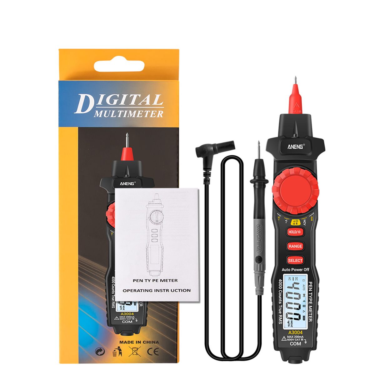 A3004 Digital Pen Multimeter Auto Range NCV AC/