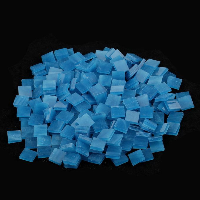 250pcs Vitreous Glass Mosaic Tiles Pieces For DIY Craft Lake Blue