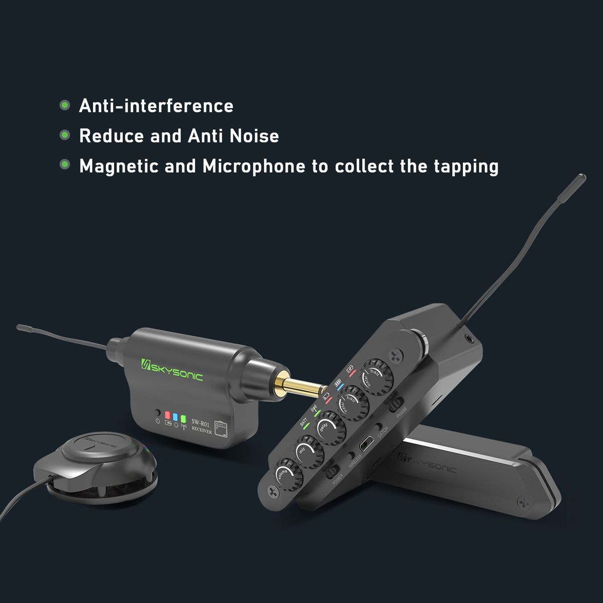 SKYSONIC WR2 Wireless & Resonance Acoustic Soundhole Pickup