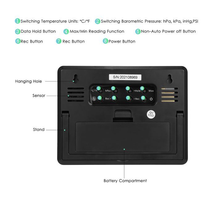 Data Logging Carbon Dioxide Detector Air Quality Monitor
