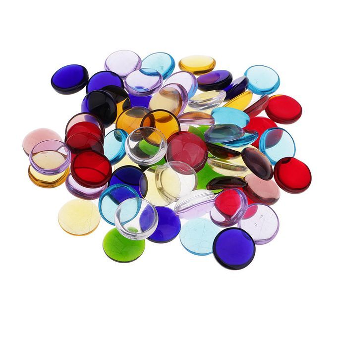 260g Round Rhombus Shape Clear Glass Mosaic Tiles Pieces For Home