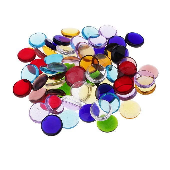 260g Round Rhombus Shape Clear Glass Mosaic Tiles Pieces For Home