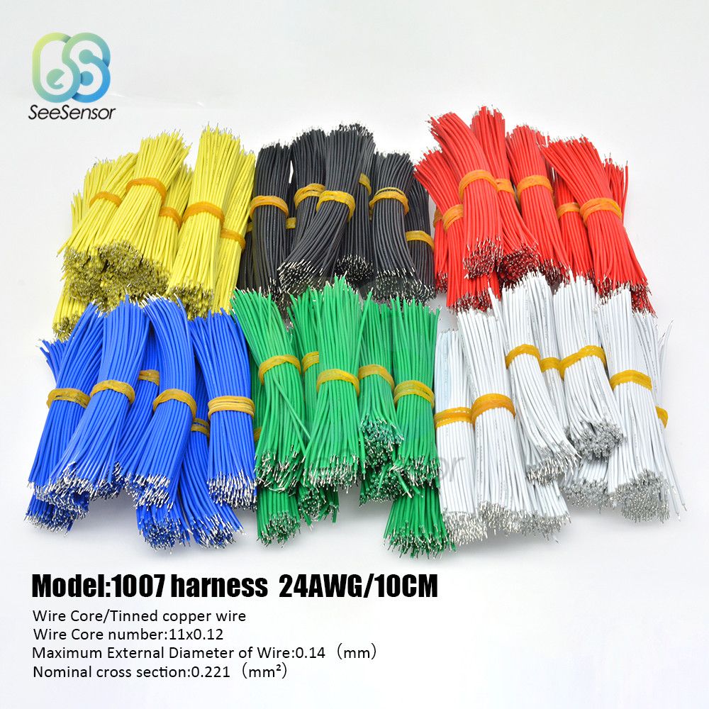 100Pcslot 24AWG 10cm Tin-Plated Breadboard Solder Cable Fly