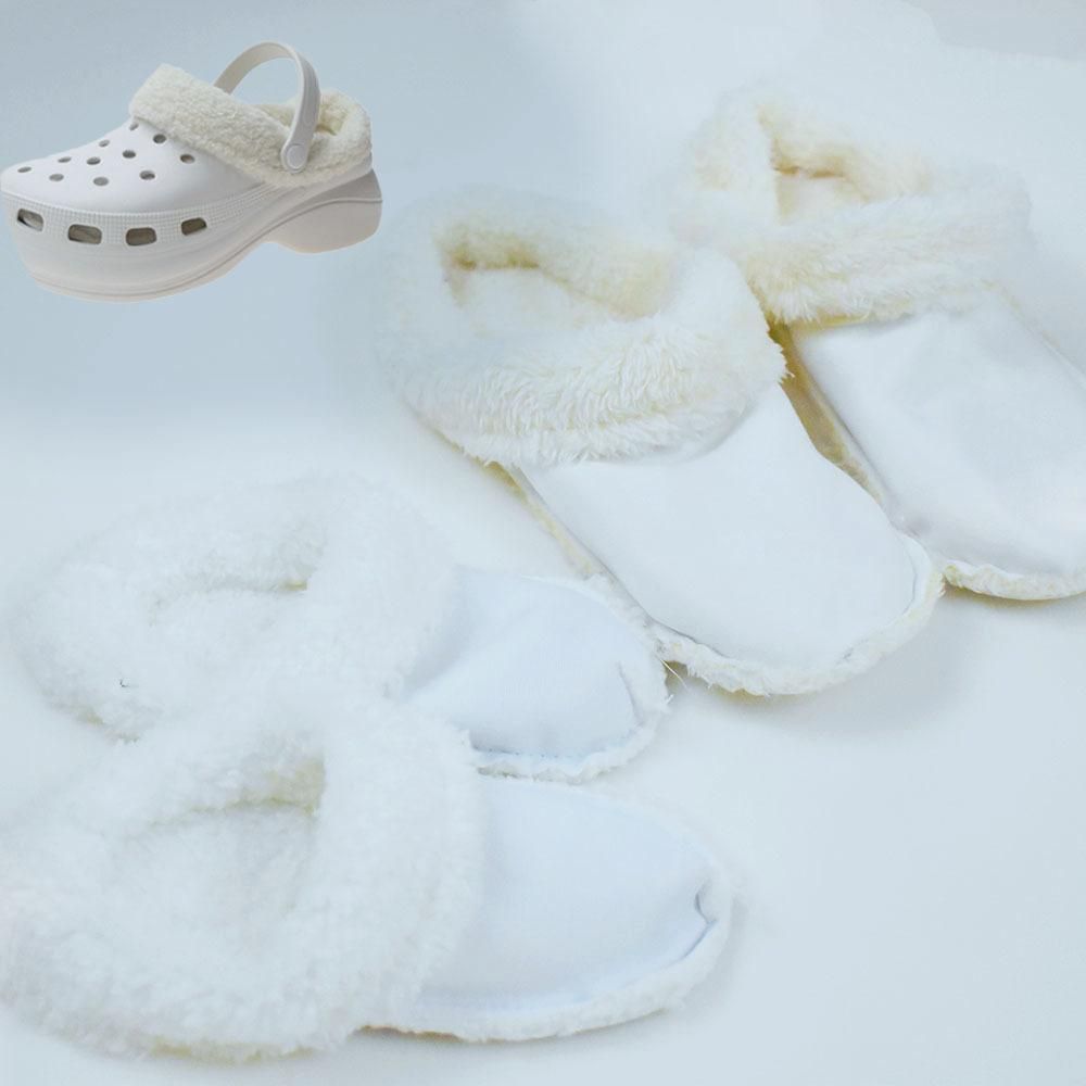 CRocs Shoes Clogs Repment Fur CRocs Insoles Inserts Furry Hole Shoe Cotton Cover Warm Plush Liner Washable Shoe Accessories