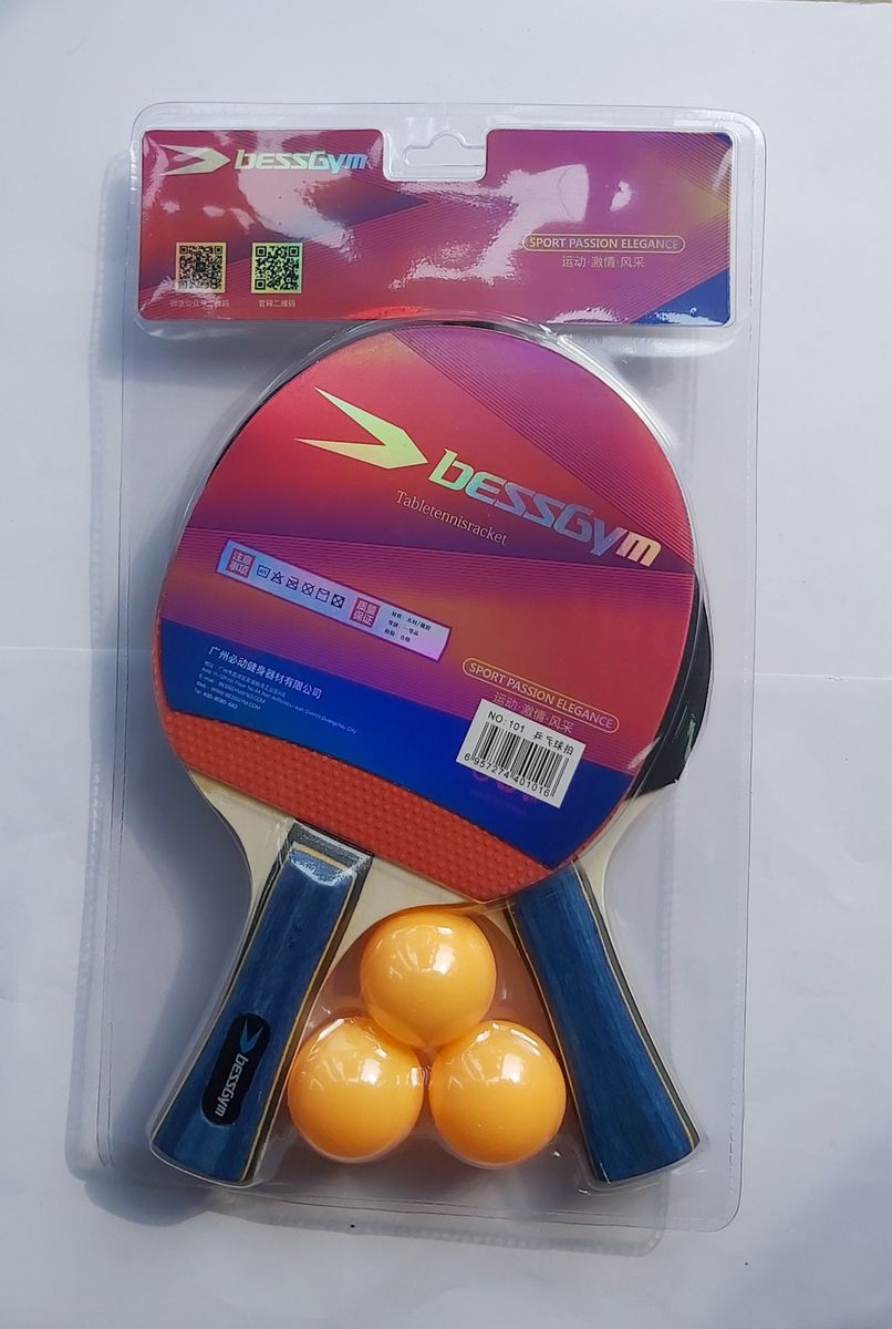 BESSGYM Table Tennis 2 Player Set 2 Table Tennis Bats And 3 Yellow Eggs