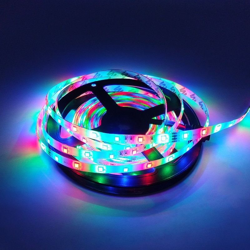 5M RGB 300LED Strip Light 60LEDs/m SMD 2835 Warm White Red Blue Luces LED Flexible Tape Rope DC 12V Power Adapter For Decoration-RGB-IP20 No -5M Full Set-