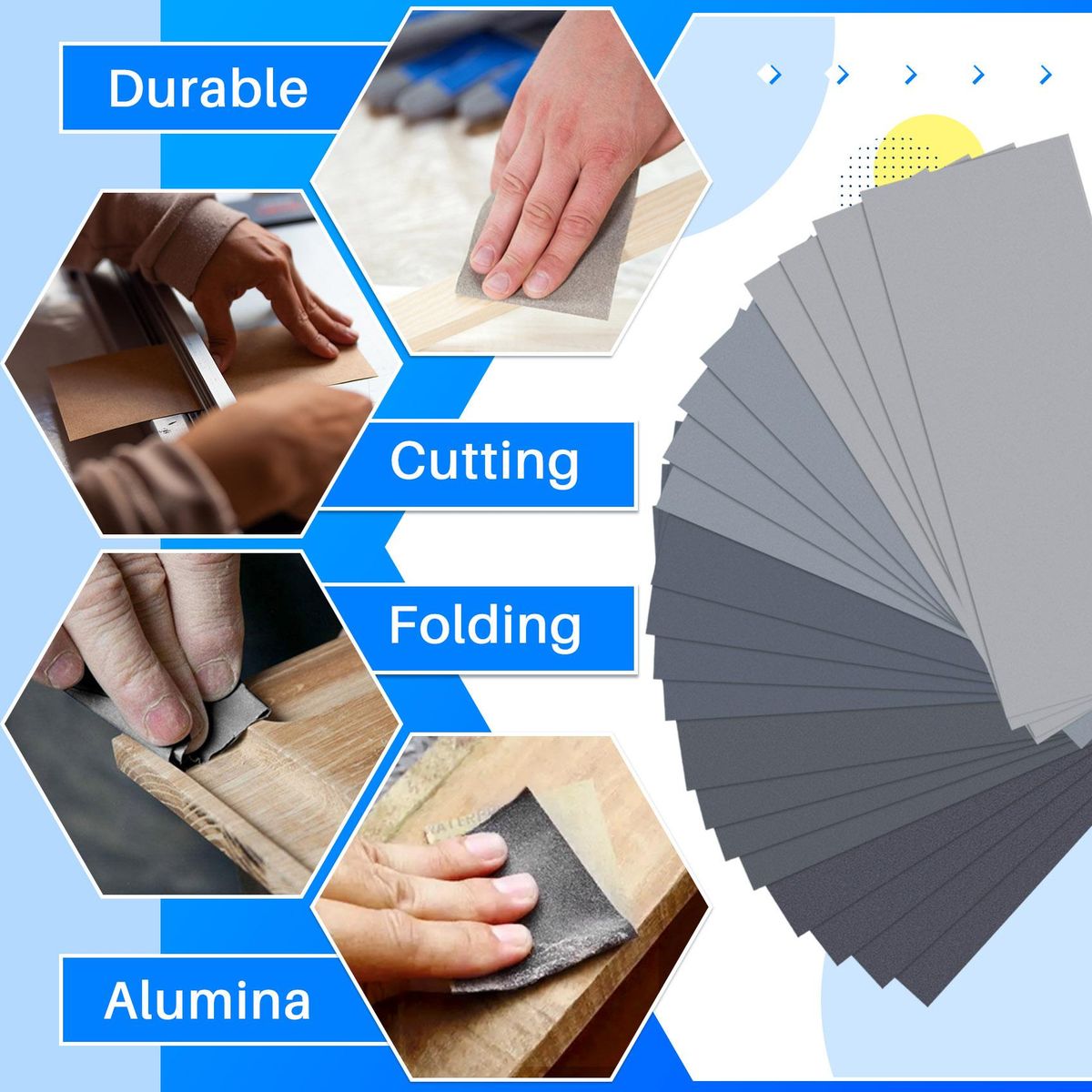 20Pcs Wet Dry Sandpaper, High Grit 1000/2000/3000/5000/7000