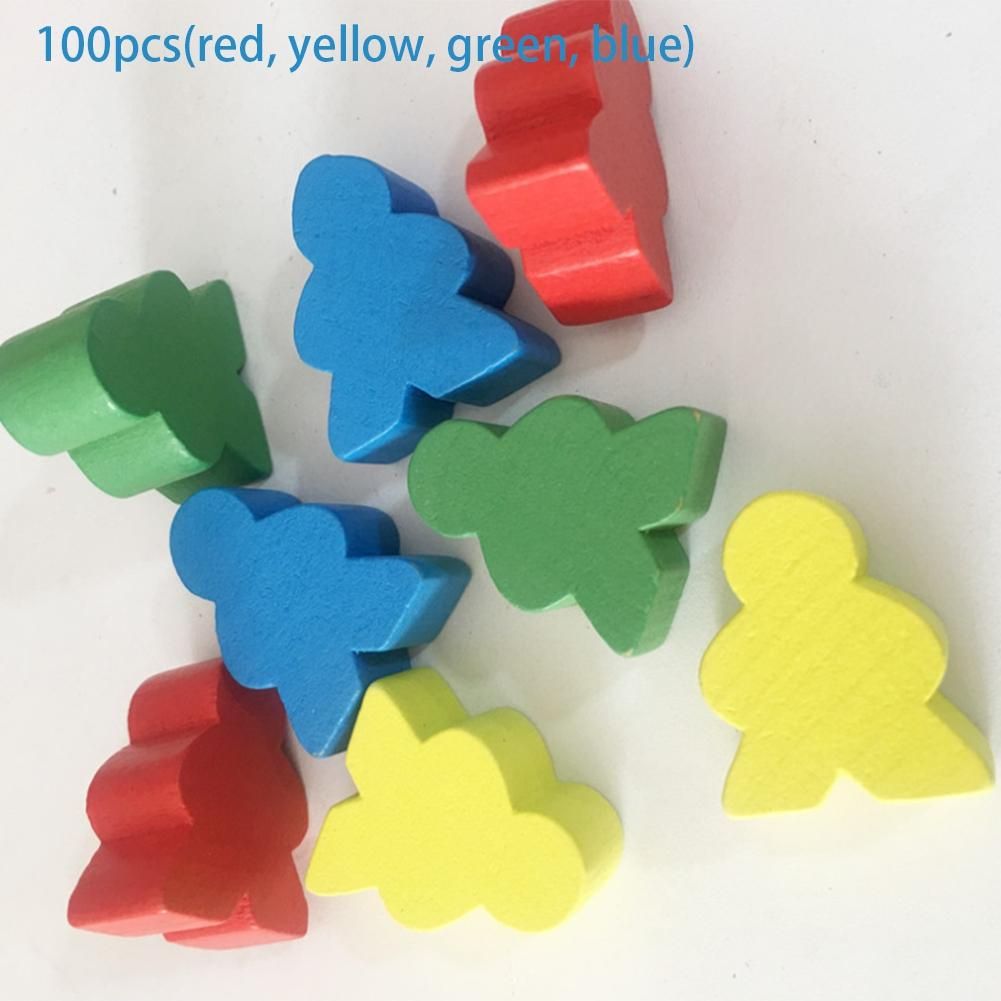 100PCs Children's Diy Puzzle Chess Accessories Color Wooden