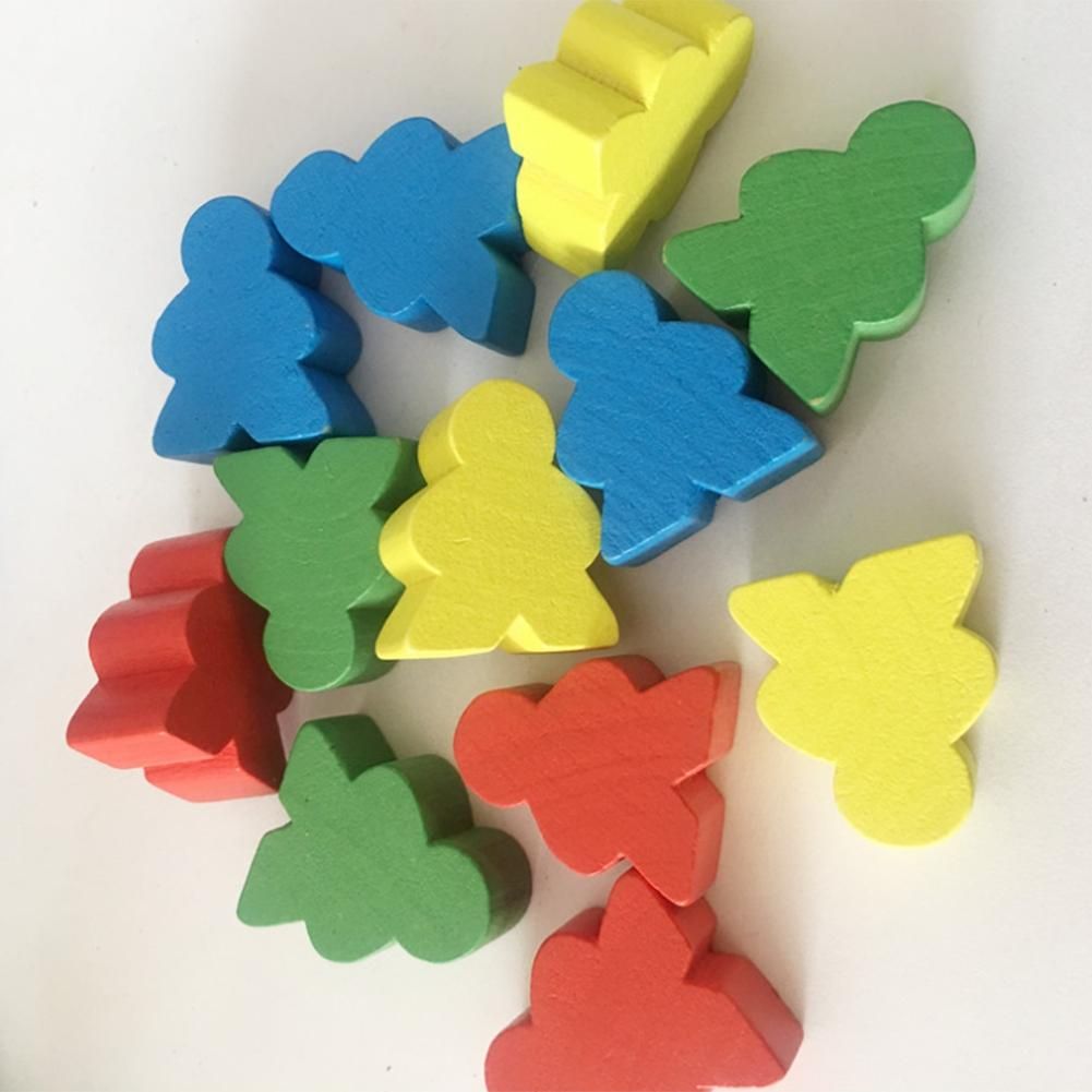 100PCs Children's Diy Puzzle Chess Accessories Color Wooden
