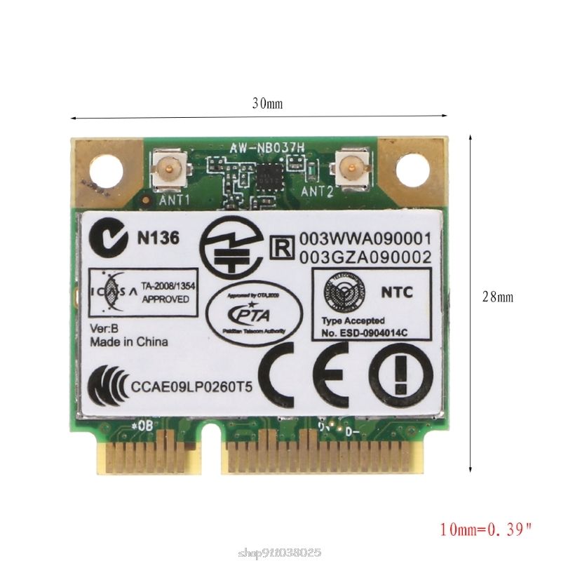 For Azurewave AW-NB037H 802.11nbg + Bluetooth 3.0 Wireless