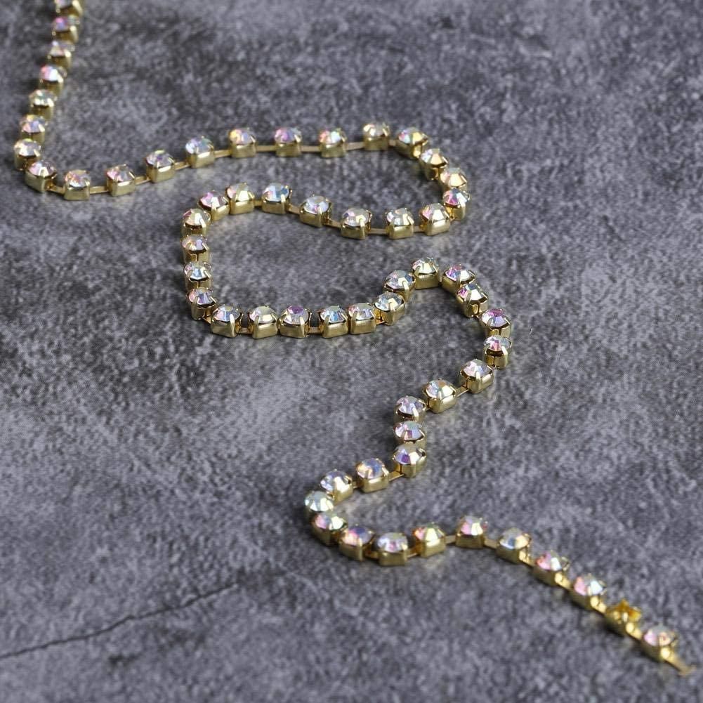 1 Roll Rhinestone Chain Gold/Silver Crystal Chain DIY