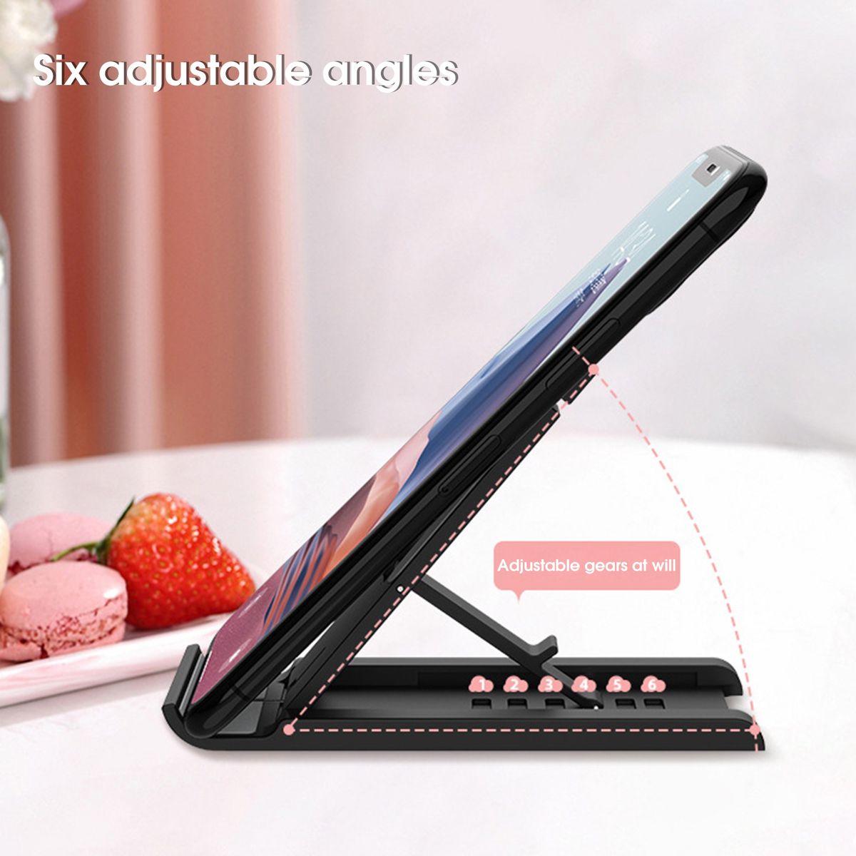 Phone Holder Flexible Desktop Tablet Cell Phone Holder Black