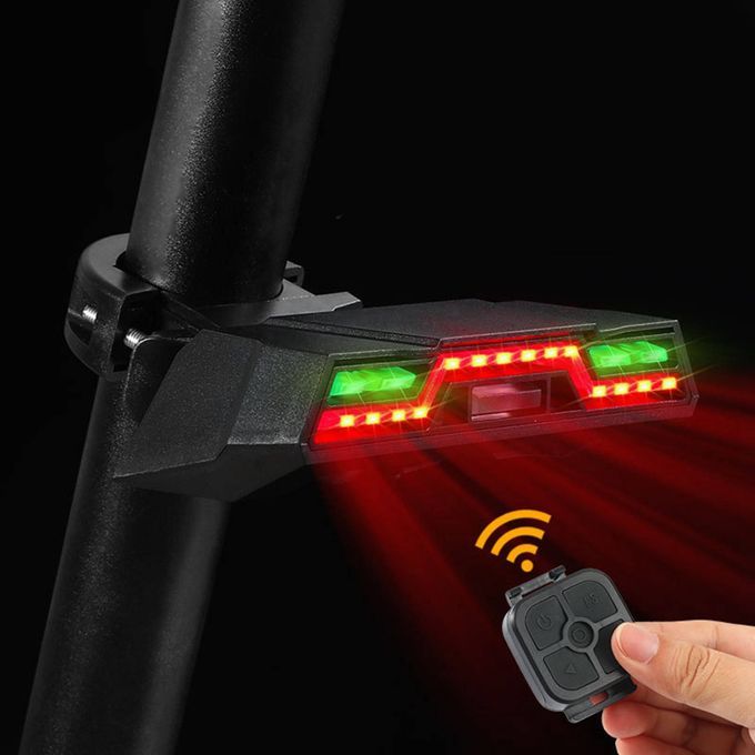 Bike Tail Light USB Wireless Remote Control LED For Road Mountain