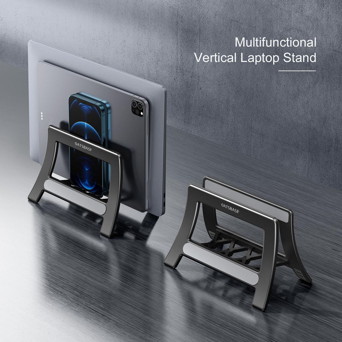 Laptop Stand Holder Optimize Desktop Space Laptop Storage Bracket Black
