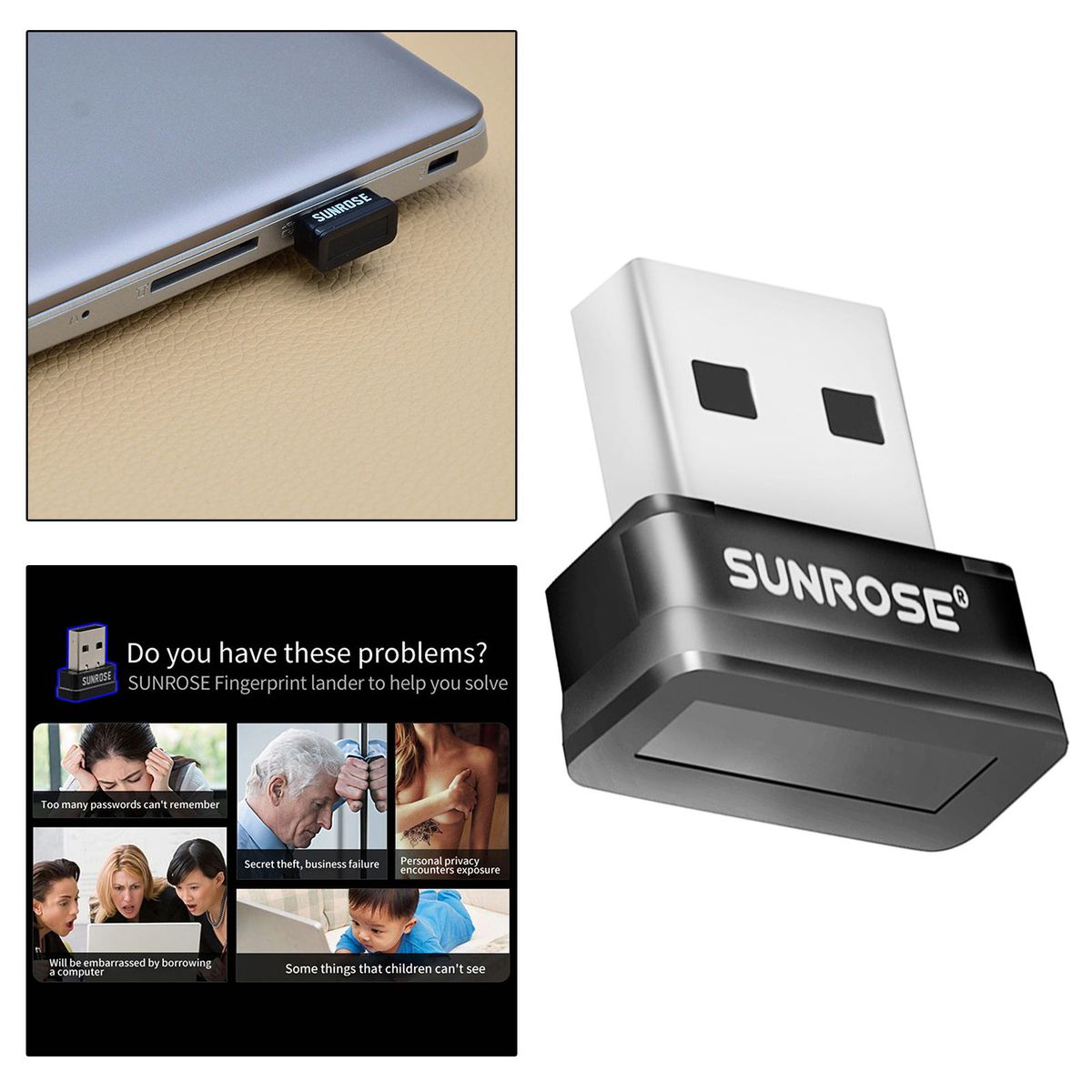 USB Fingerprint Reader Login Biometric  For PC Laptops Sign-in
