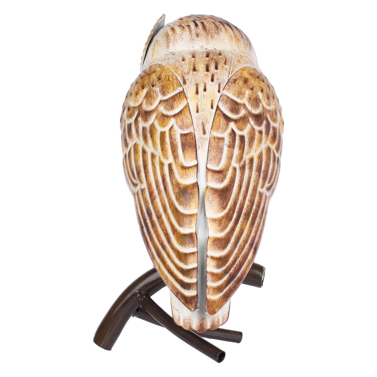 Tomfeel Iron Owl Sculpture Metal Animal Sculpture Owl Crafts Home Desk Decoration Garden Decoration Yellow