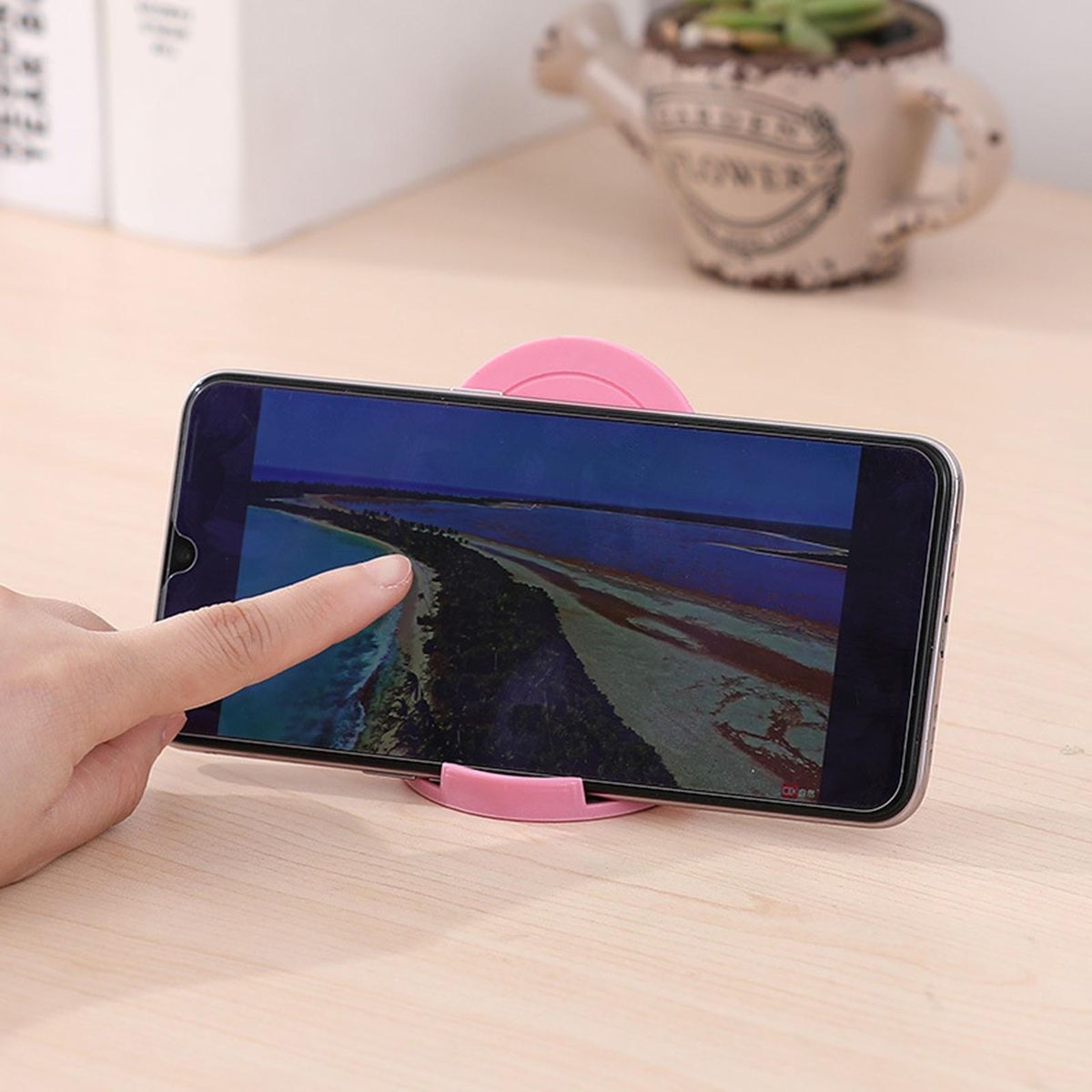 2Pcs Phone Brackets Phone Holder Desk Stands Pink