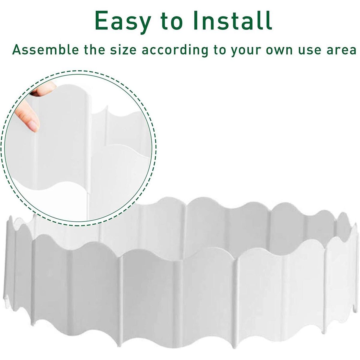 20Pcs Garden Edging Garden Edging Border, Garden Landscape Edging Border White