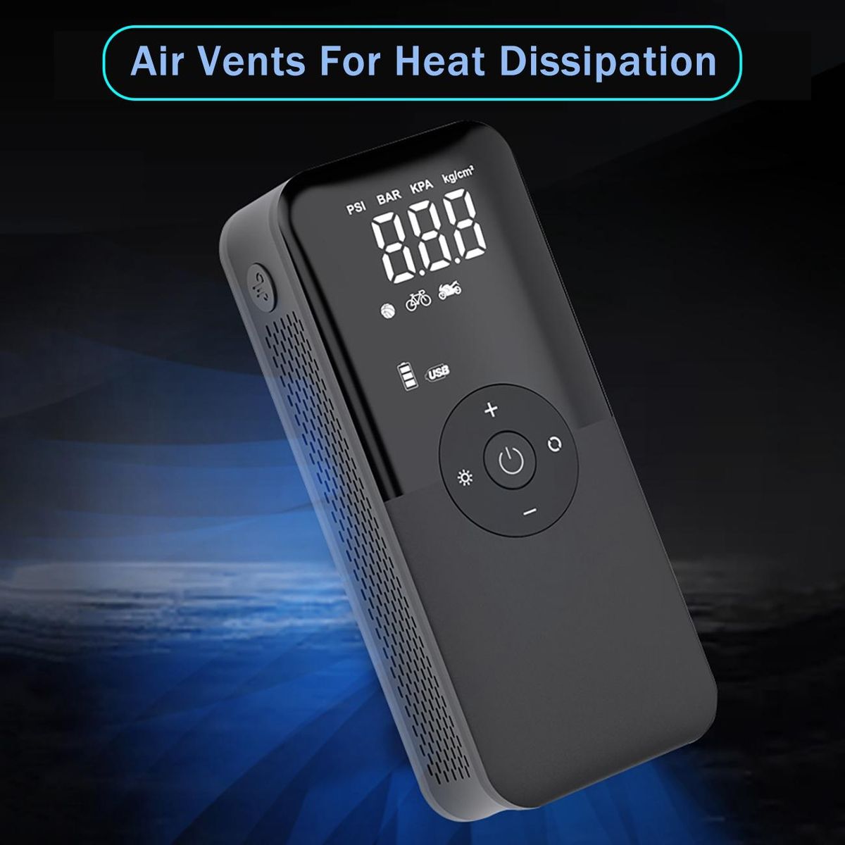Portable Air Compressor Tire Inflator 12V DC Auto Tire Pump