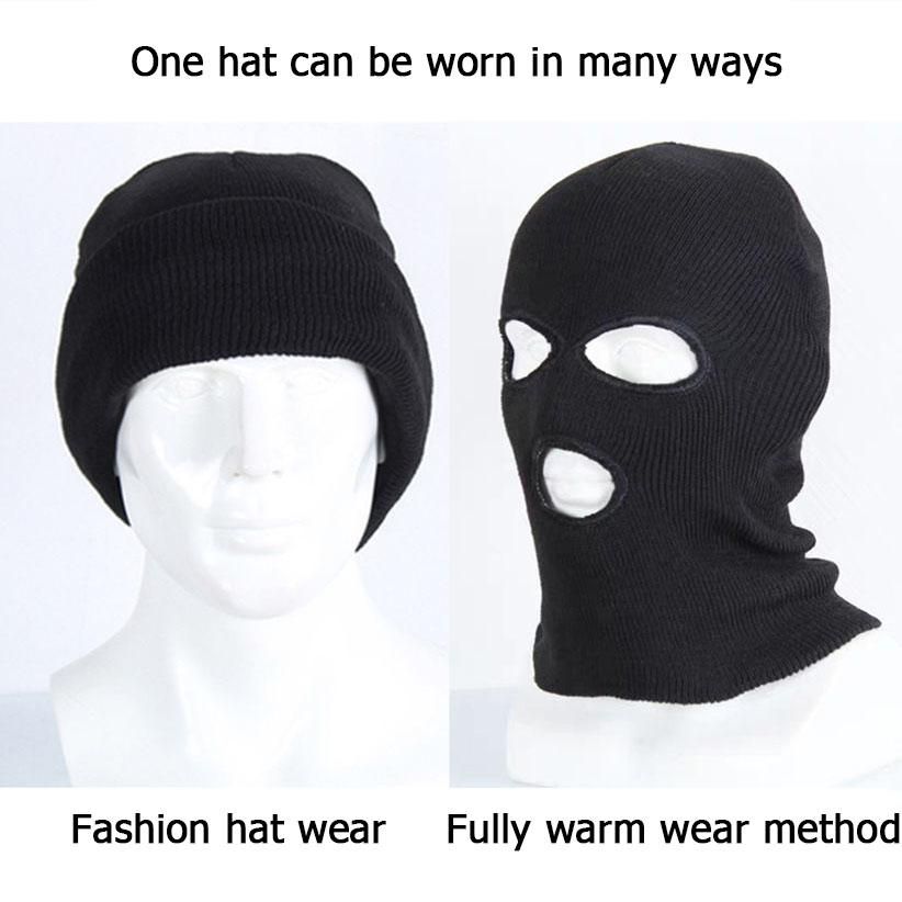 Winter Army Tactical Mask 3 Hole Full Face Mask Ski Mask Winter Cap Balaclava Motorbike Motorcycle Helmet Full Helmet