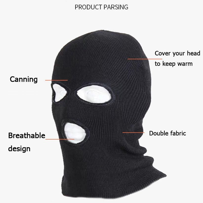 Winter Army Tactical Mask 3 Hole Full Face Mask Ski Mask Winter Cap Balaclava Motorbike Motorcycle Helmet Full Helmet