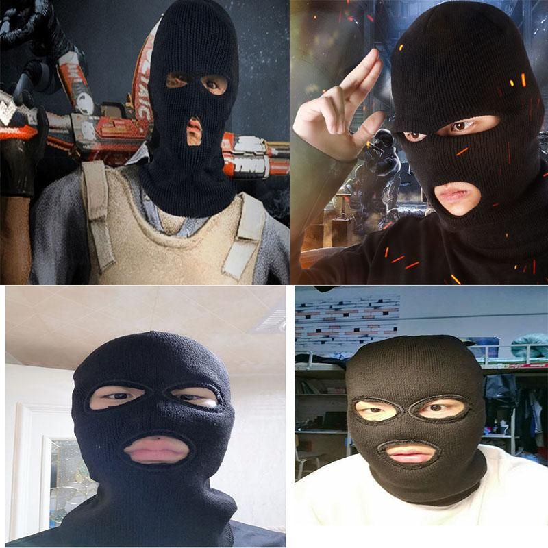 Winter Army Tactical Mask 3 Hole Full Face Mask Ski Mask Winter Cap Balaclava Motorbike Motorcycle Helmet Full Helmet