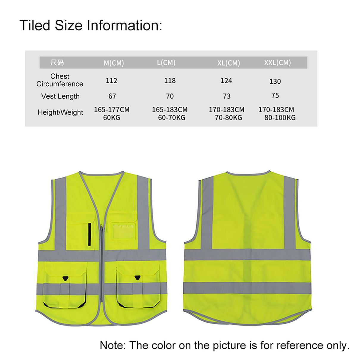 High Visibility Reflective Safety Vest Reflective Vest Multi Pockets Workwear Security Working Clothes Day Night Motorcycle Cycling Warning Safety Waistcoat