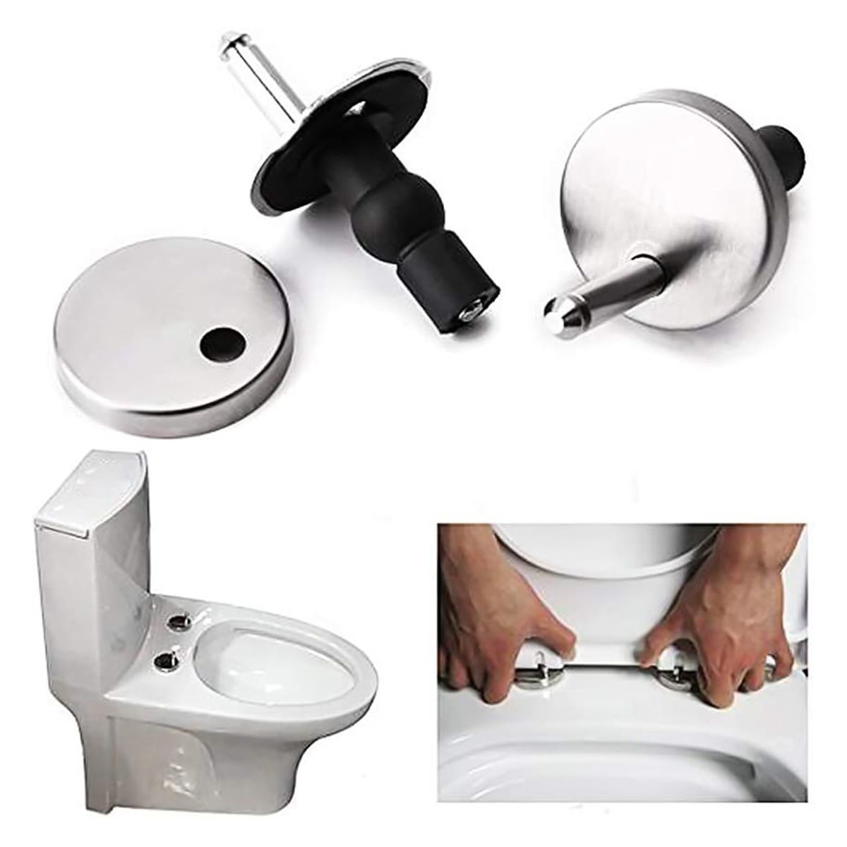 Replacement Toilet Seat Hinge Fitting Screw Anchoring Setscrew Pin For
