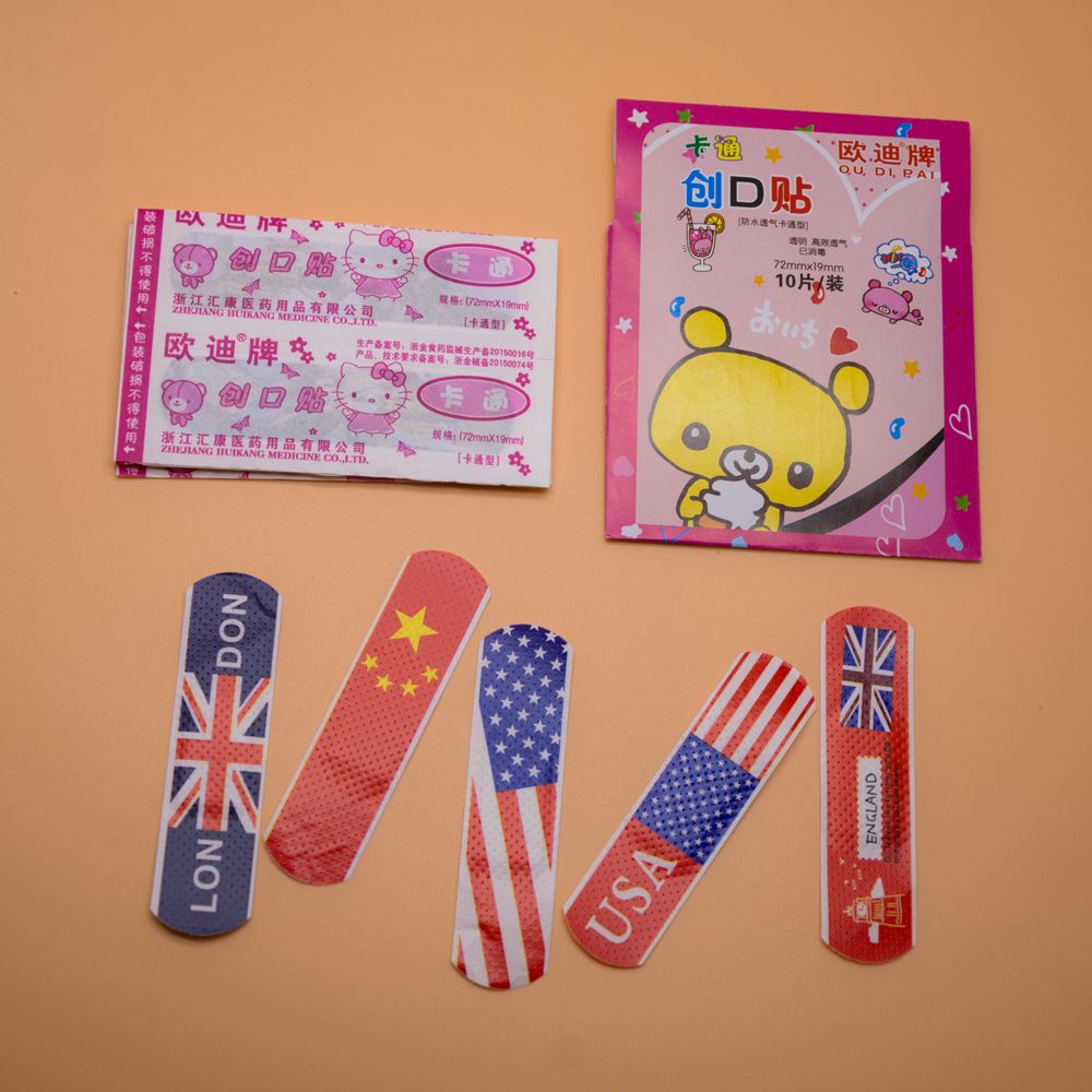 Hemostasis Medical Adhesive Strips Aid First Stickers Aid Band Z722 Dressings Sterile Cartoon Bandage Plaster 50Pcs Wound Cute