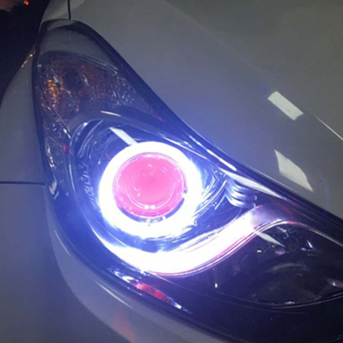 12V DC 60MM 70MM Bright Auto Headlight COB Angel Eyes Halo-