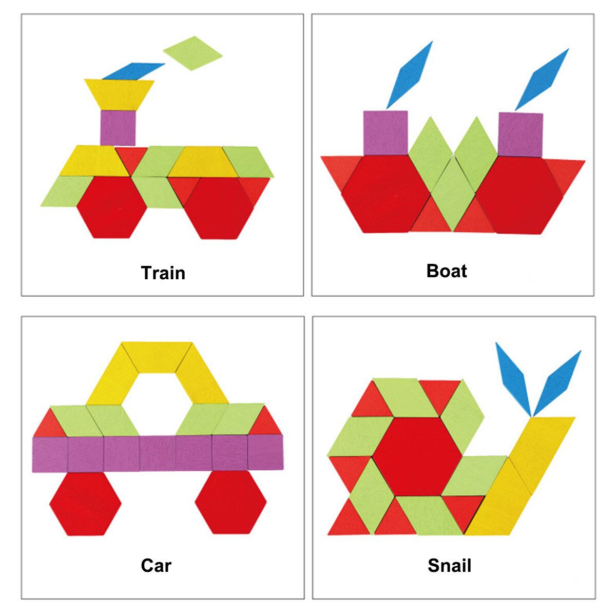 155PCS Creative Shape DIY Wooden Puzzles Montessori Learning Toys