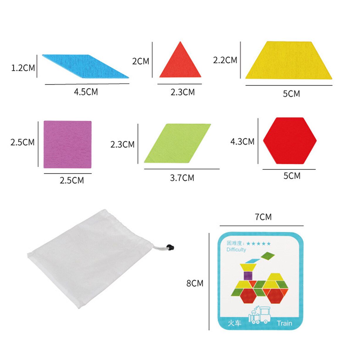 155PCS Creative Shape DIY Wooden Puzzles Montessori Learning Toys