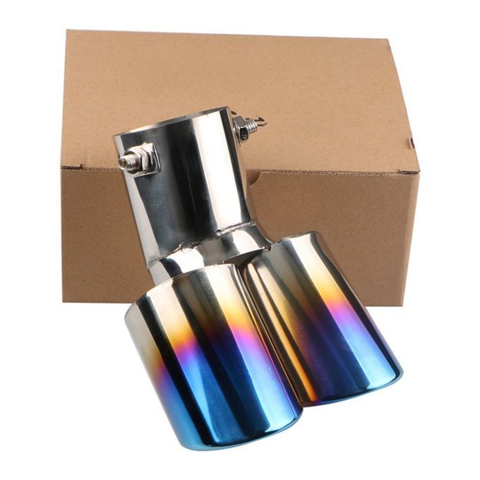 MT Universal Exhaust Muffler Pipe End Stainless Steel Car Round Mouth Double