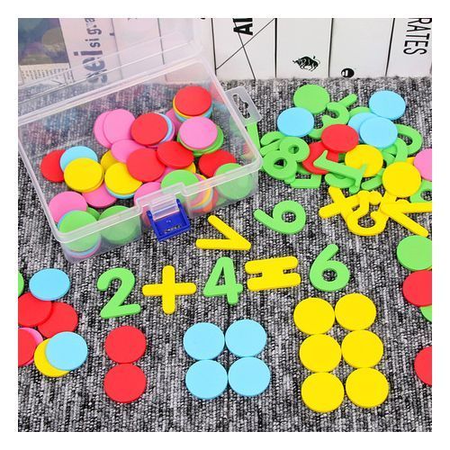 KIDS LEARNING DIGITAL CALCULATION COUNTING COLOUR DISCS WITH ARITHMETIC SYMBOLS