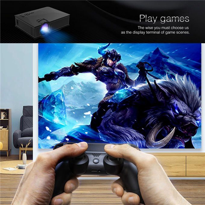 Max 150 "HD Large Screen TV Multimedia Home Theatre 1800 Lumens Led Projector