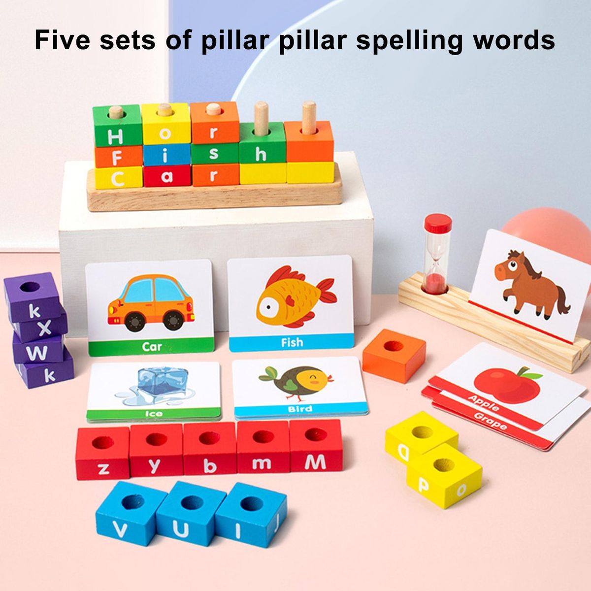 Educational Toys for Toddlers Smooth Wooden English Letter Blocks Fun