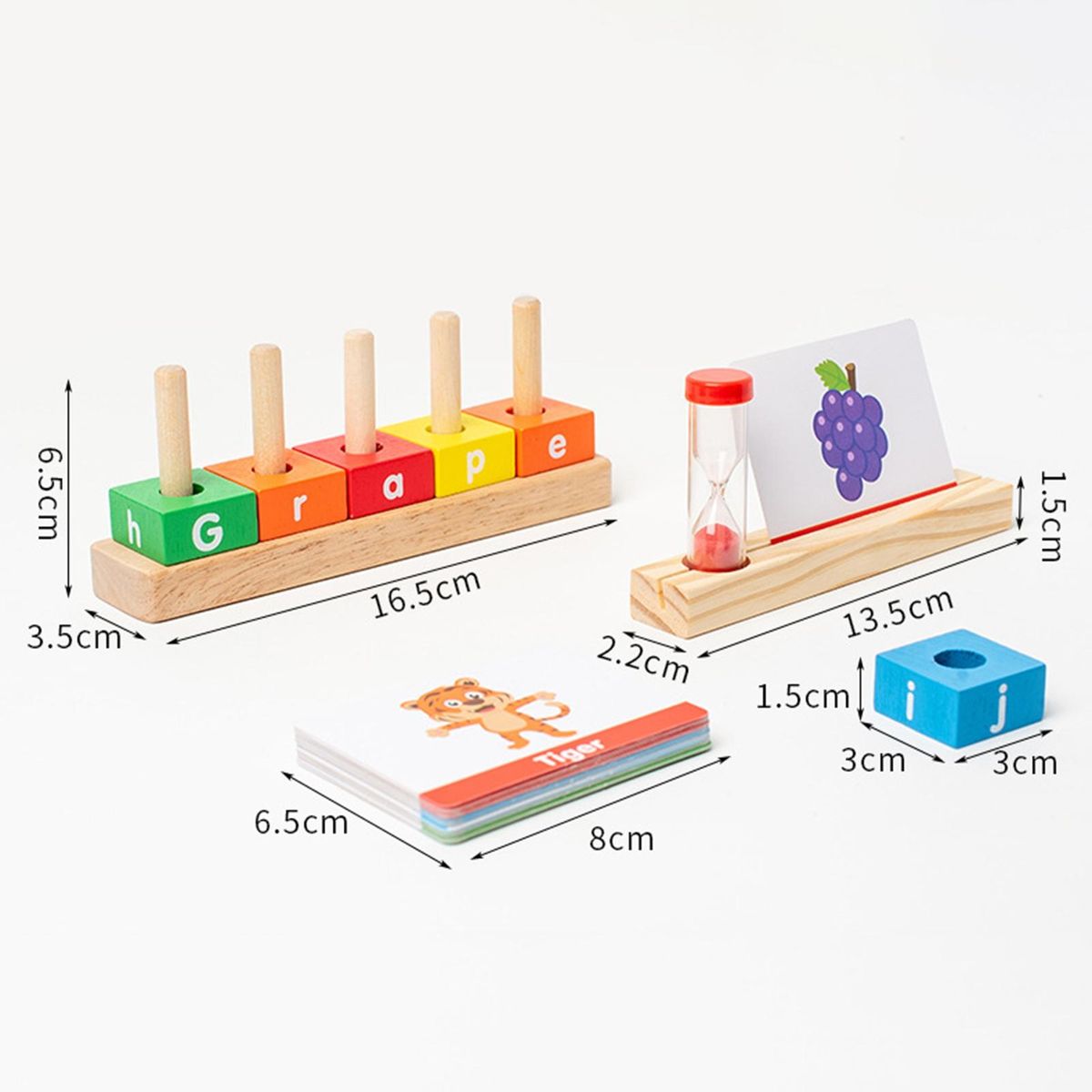 Educational Toys for Toddlers Smooth Wooden English Letter Blocks Fun